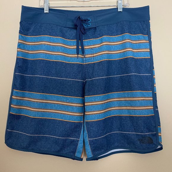 The North Face Striped Whitecap Boardshorts Shorts Swim Trunks Men's 38 Beach - Picture 3 of 8